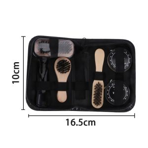 7Pcs/Set Shoe Polish Kit Leather Shoes Portable Cleaning Brush Cloth Shoe Shine Care Set