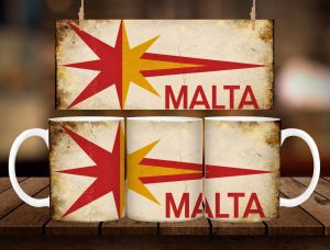 * 1 PC MUG WITH BOX * MALTA VINTAGE MUG DESIGN 11oz with BOX SOUVINER MUG