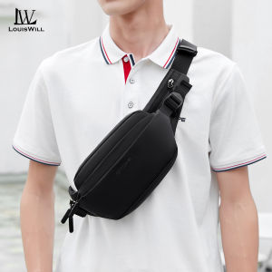 LouisWill Sling Bag For Men Men Chest Bags Waist Pack Cross Body Bags Messenger Bag Waterproof Fashion Bag Large Capacity Sling Bags Simple Casual Sport Street Bag for Student Teenager Beltbag For Men