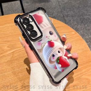 Case OPPO 12 Pro 12Pro 12F Reno 11 10 Pro 11F Reno11Pro 8Z 7Z 8 6 5 5G Phone Case Clear Luxury Aesthetic Shockproof Thickened Air Cushion Anti-Fall