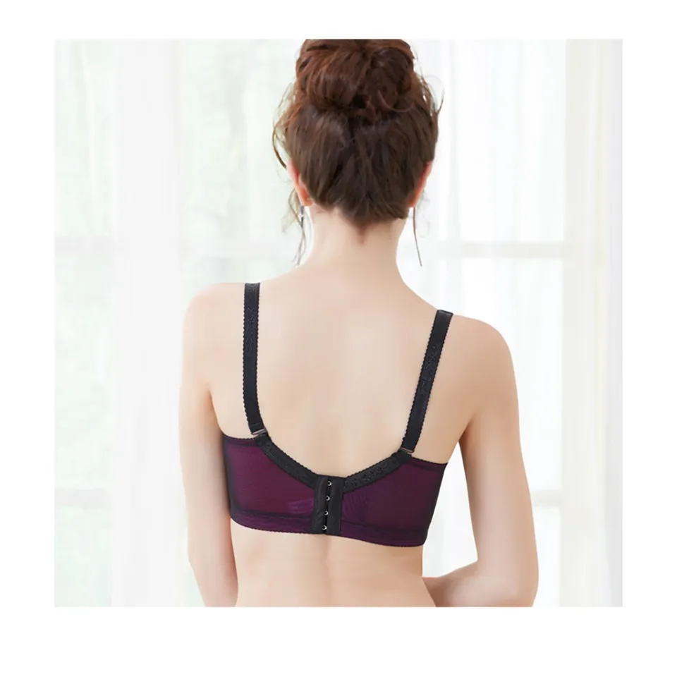 Under-Wired Plus Size Bra Elegant Floral Lace Thin Span Padding