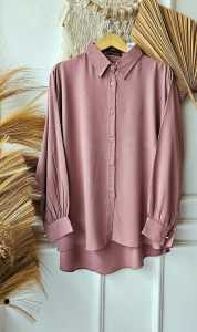 Afsheen Fashion - Baju Atasan Kemeja Blouse Casual Wanita Muslim Dewasa Bahan Kain Matt Katun Rayon Twill Ukuran Oversize Jumbo Terbaru Kekinian