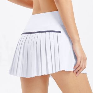 2023 Phụ Nữ Váy Quần vợt Yoga váy xếp ly Mùa Hè Lycra màu trơn Váy Thể Thao Golf Dress nhanh khô Chạy Tập Thể Dục Quần Sooc chấm tròn