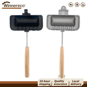 【Winnereco】 กระทะแซนด์วิชสองด้านทนทานไม่ติดกระทะ สำหรับเตาแก๊สและการทำอาหารในครัวเรือน