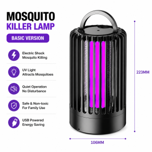 UV Mosquito Killer Lamp Electric Insect Zapper USB Powered Mosquito Trap Light Portable Indoor Outdoor