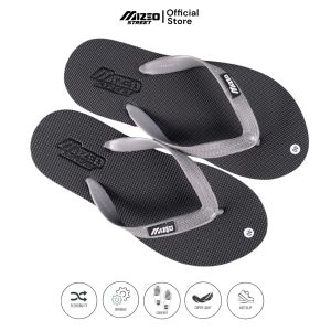 MIZEO STREET Sandal Jepit Pria Wanita Dewasa Spon Lentur Dua Warna Abu Hitam M024