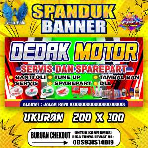 Cetak Banner Cetak Spanduk Bengkel DADAK MOTOR Ukuran 200X100 CM  BISA REQUEST