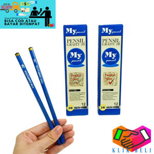 Klik-Beli Pensil 2B Biru (12 PCS) / My Pencil Grafit For Computer / Pensil Kayu Murah