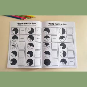 Childrens Math Fraction Cognition Learning Basic Exercises for Numerators and Denominators Training A4 Notebook 24 Page