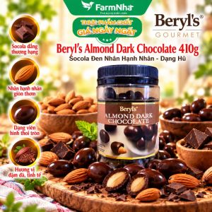 Sôcôla Beryls Almond Dark Chocolate 410g - Sô cô la Đen và Hạnh Nhân Giòn Ngon Béo Bùi