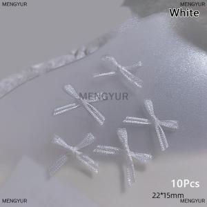 [COD] MENGYUR 10Pcs Organza Ribbon Bow Nail Charms 3D Decoration Bows Knot Korean Nail Parts Manicure Jewelry Kawaii Accessories