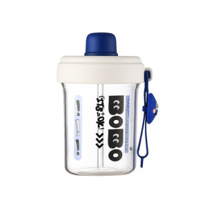 Summer Portable Cartoon Straw Cup Large Capacity Drink Bottle Glass/Tritan High Temperature Resistant Accompanying Cup Girls Gift Cute Water Bottle