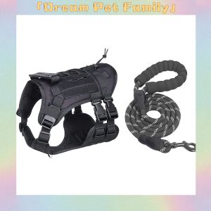 【Dream Pet Family】 1 Piece Heavy Big Dog Adjustable Tactical Harness Vest with Hand Dog Harness