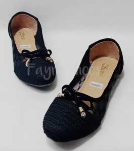 EYZA-SEPATU BALET HITAM POLOS PITA IKAT SOL KARET FLAT SHOES PEREMPUAN