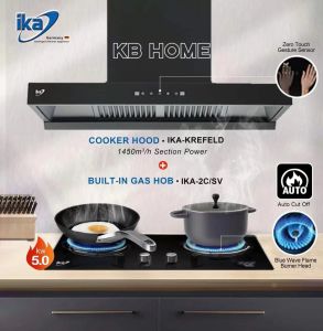 【KB HOME】【READY STOCK】【BLACK】【HIGH QUALITY】【5 YEARS WARRANTY】【IKA】【SOLID MATERIAL】【LED LIGHTING】【NEW】【POWER UP TO 1450m3/h】【ZERO TOUCH】 IKA-KREFELD Cooker Hood Black High Quality Solid Material LED Lighting Zero Touch Power Up to 1450m3/h 5 Years Warranty