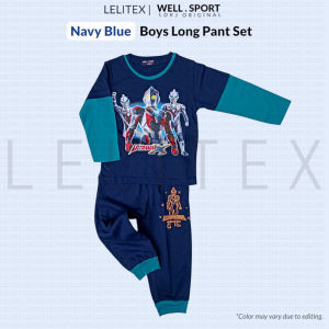 [Lelitex] Children Boys Daily Long Sleeve Long Pants set with printing for daily wear sleepwear pyjamas