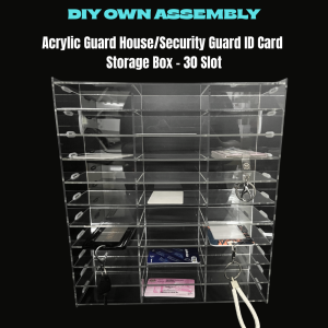 Acrylic Guard House/Security Guard ID Card Storage 30 Slots DIY Own Assembly Pasang Sendiri