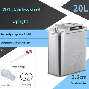 10L/20L/30L Thickened Stainless Steel Jerry Can Portable Backup Fuel Tank for Gasoline & Diesel Multi‑Purpose Storage Bucket for Edible Oil and Water for Car Outdoor Use