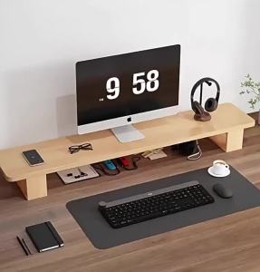 Computer Monitor Heightening Stand Office Partition Storage Rack All Solid Wood Storage Bracket Notebook Support Shelf