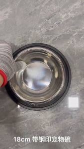 Rubvrenti Stainless Steel Pet Bowl Non Slip Dog Feeding Bowl Cat Food Bowl Drinking Bowl 4 Size 宠物碗