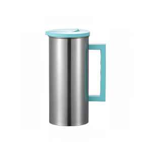 1.8L Stainless Steel Large Capacity Cold Water Jug Plastic Jug/Glass Bottle for Tea Brewing 201 Stainless Steel Cold Water Jug with Handle and PP Lid Restaurant Tea Jug Good Insulation Performance Detachable Water Bottle