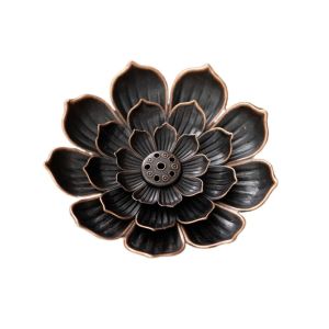 OKDEALS01 2/3 Layer Incense Burner 6 Holes Lotus Design Incense Stick Holder Sturdy Vintage Lotus Aromatherapy Stand Temples Use