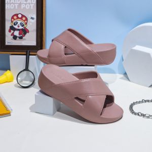 Easyfit New Korean Fashion Slippers Wedge Heel Sandals for Women Cross Strap 4.5cm Sandals