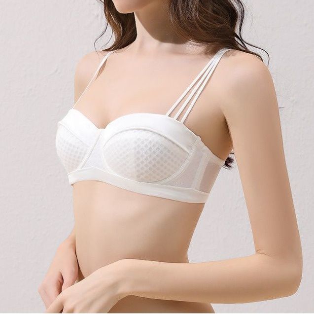 Lingerie women ultra-thin 70D-95BCD half cup large breasts show small  honeycomb cup soft steel ring gathering collection side breast anti-sagging  plus size br
