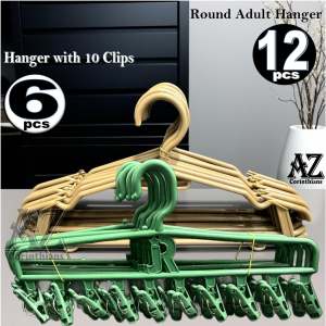 Adult Hanger 12pcs - 6 Hangers & 10 Clips for Adult Use Organizer Universal Design Easy Organization Hanging