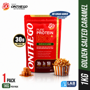 ONTHEGO PURE PROTEIN ISOLATE+ [1KG PACK] GOLDEN SALTED CARAMEL | Halal | Genuine Original Product