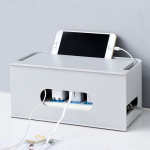 Plastic Wire Storage Box High Quality Flame Retardant Waterproof Desktop Cable Box Charger Finishing Box Socket Storage Box