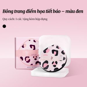 GUOXIAONIU Mút trang điểm họa tiết da báo siêu mềm đệm khí dùng khô ướt cho kem nền và phấn phủ
