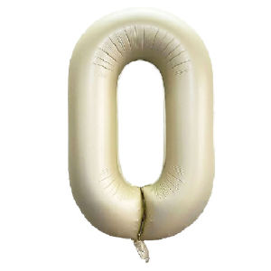 32 Inch 0-9 Number Balloon Party Foil Balloon Birthday Ballon Nombor Kids Baby Shower Decor Wedding Countdown 32-inch Off-White Number Balloon