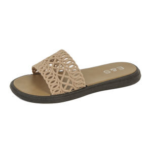 Womens Fashion Slip on Hollow styleFlat Rubber Slipper 2538
