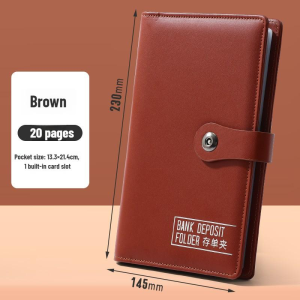 Leather Bill Storage Book Money Organizers PVC Inner Bag Envelope Cash Stuffing Savings