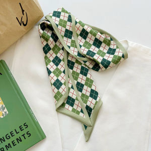 Green style silk scarf for women twilly scarf for bags handle headband for women