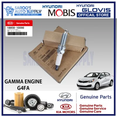 [GammaKappa][Genuine] Spark Plug Set For Accent RIO GAS 2011-2018 Original Hyundai Mobis 4Pcs Set 18855-10060 18843-10062 18858-10090][G4LA G4LC G4FA]