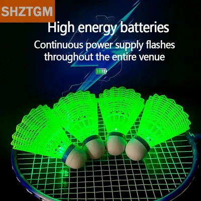[COD] SHZTGM ลูกขนไก่แบดมินตันพลาสติกเรืองแสงไฟ LED ลูกบอลหลากสีสำหรับฝึกกีฬาใน เกมกลางแจ้ง