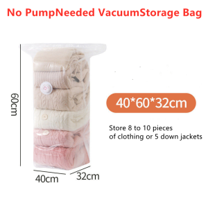[LOCAL STOCK-Deliver in 1-3 days] No Pump Needed Vacuum Storage Bag Quick Air Release Compression Seal Bag Moisture Proof Dust Proof Space Saver Organizer For Clothes Quilt Bedding Blanket