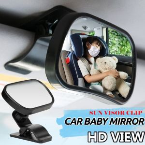 Car Rear View Mirror Blind Spot Baby Monitor Makeup Mirror Adjustable Back Seat Convex Cermin Kereta Cermin Cembung Kereta Bayi DIY Baby Care Adjustable Baby Car Baby View Mirror 2 in 1 Safety Monitor Sun Visor Clip
