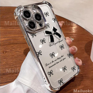 Huawei Pura 70 Case Huawei Pura 70 Pro Case Huawei Pura 70 Ultra Black Bow Shockproof Case with Camera Lens Protector Phone Case Thick Airbag Electroplated Material
