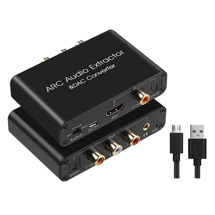 DAC Audio Converter ARC Audio Extractor -Compatible Optical SPDIF ...