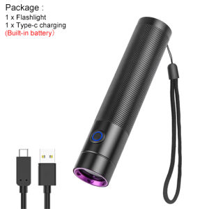 ASAFEE 1247 Professional Dual Light UV and Red Laser Flashlight 365nm Black Lens Built-in Battery Type-C Rechargeable