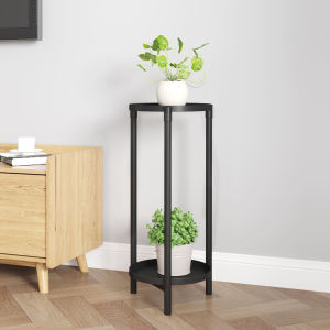 SAMORE Foldable Plant Rack Stand 2 Tiers Tall Metal Plant Stand Shelf Stable Flower Pot Holder Elegant Plant Display Rack