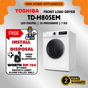 【Free Install】Toshiba TD-H80SEM 7KG SENSEDRY™ Tumble Dryer / Dryer Machine / Clothes Dryer