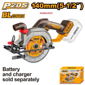 INGCO CSLI1402 MESIN CIRCULAR SAW MINI CORDLESS 20V BRUSHLESS 140MM