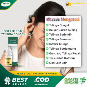 Obat Congek Telinga Keluar Lendir Kuning Bernanah Infeksi Telinga Sakit Berdengung Gendang Telinga Robek Pecah Telinga Tersumbat Kotoran Herbal Propolis SM Brazilian