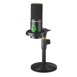 MAONO PD200X RGB Dual Mode Microphone Dynamic With Stand Meja Mikrofon Gaming Podcast Live Streaming