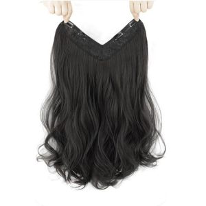 YOYO CHARMING Synthetic U-Shaped Half Head Wig Heat Resistant Natural Wig Pads Fake Hairpieces Invisible Long Wavy Hair Extensions Women/Girls