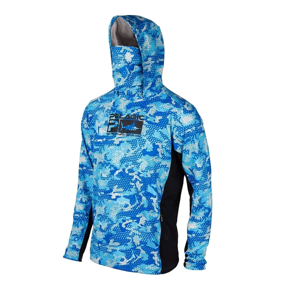 Pelagic Fishing Shirt UPF 50+ Hooded Fishing Clothes Men Cover